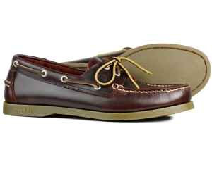CREEK Mens Burgundy leather deck shoe by Orca Bay
