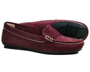 FLORENCE WOMENS Burgundy Suede Loafer by Orca Bay