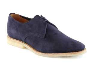 Mens Smart Casual Navy Blue Suede Summer Shoes Crepe Sole