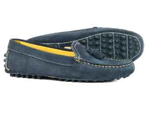 SALCOMBE Ladies Navy Suede Driving Loafer with Tassels by orca Bay