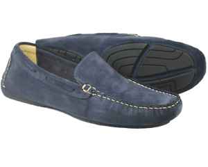 SILVERSTONE Mens Navy Nubuck Leather Driving Shoes by Orca Bay