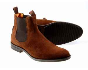 Mens Chocolate suede Chelsea Boot