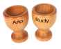 Personalised wooden egg cup set of 2