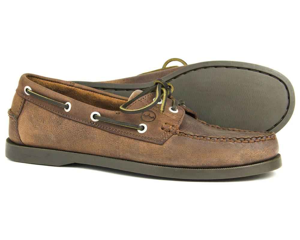 CREEK Mens Orca Bay Deck Shoe - Russet Brown Leather