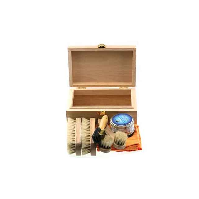 Personalisable Premium Shoe Cleaning Kit in Beech Wood Presentation Box
