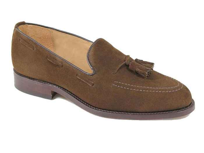 FINCHLEY Men's Brown Suede Calf Tassel Loafer