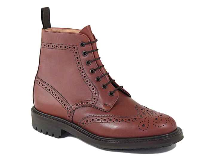 Mens Brown Leather Brogue Boot CHELTENHAM 