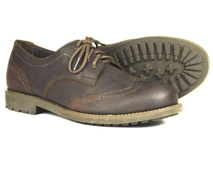 COUNTRY BROGUE Dark Brown - Men's Dark Brown Leather Brogue Walking Shoes