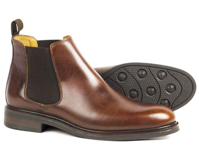 Orca Bay Chalfont Brown Leather Chelsea Boots with rubber sole